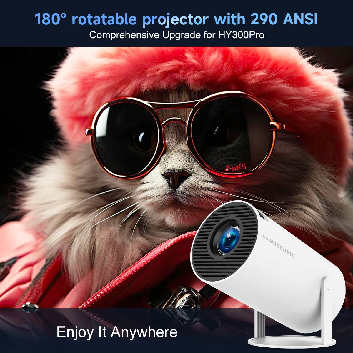 MAGCUBIC Projector HY300 PRO 8K Android Projetor