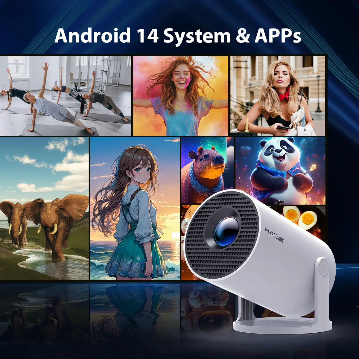 MAGCUBIC Projector HY300 PRO 8K Android Projetor